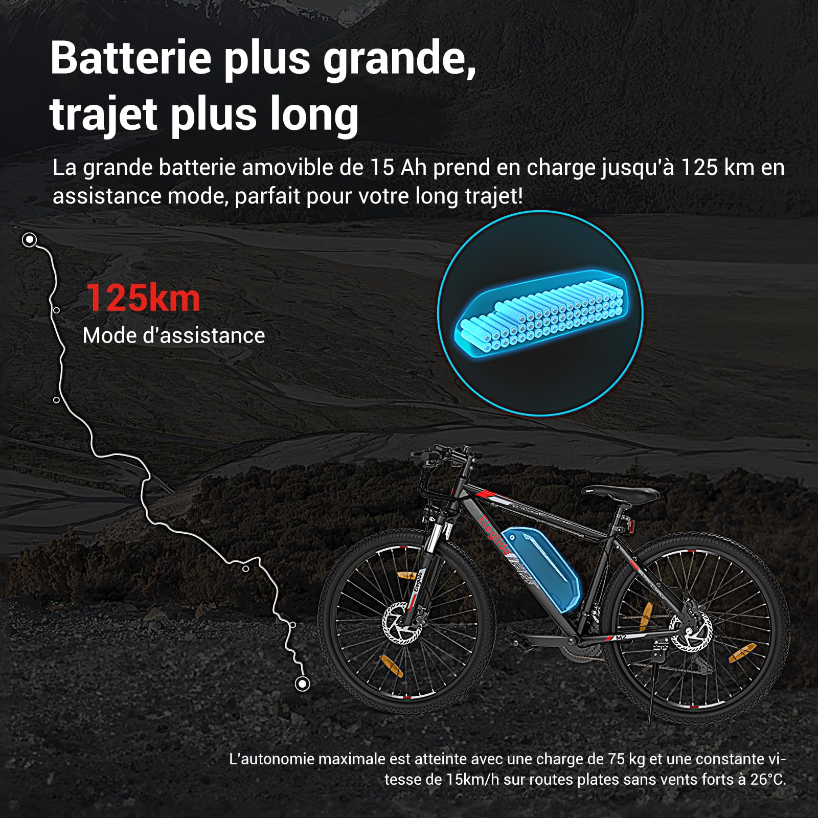 Eleglide Mopride 2 Vélo électrique Homme Femme, Freins à Disque Hydrauliques, Autonomie 150km, VTT électrique 27.5''/29", Vélo Électrique en Montagne pour Adulte, 21 Vitesses(Version 2026)