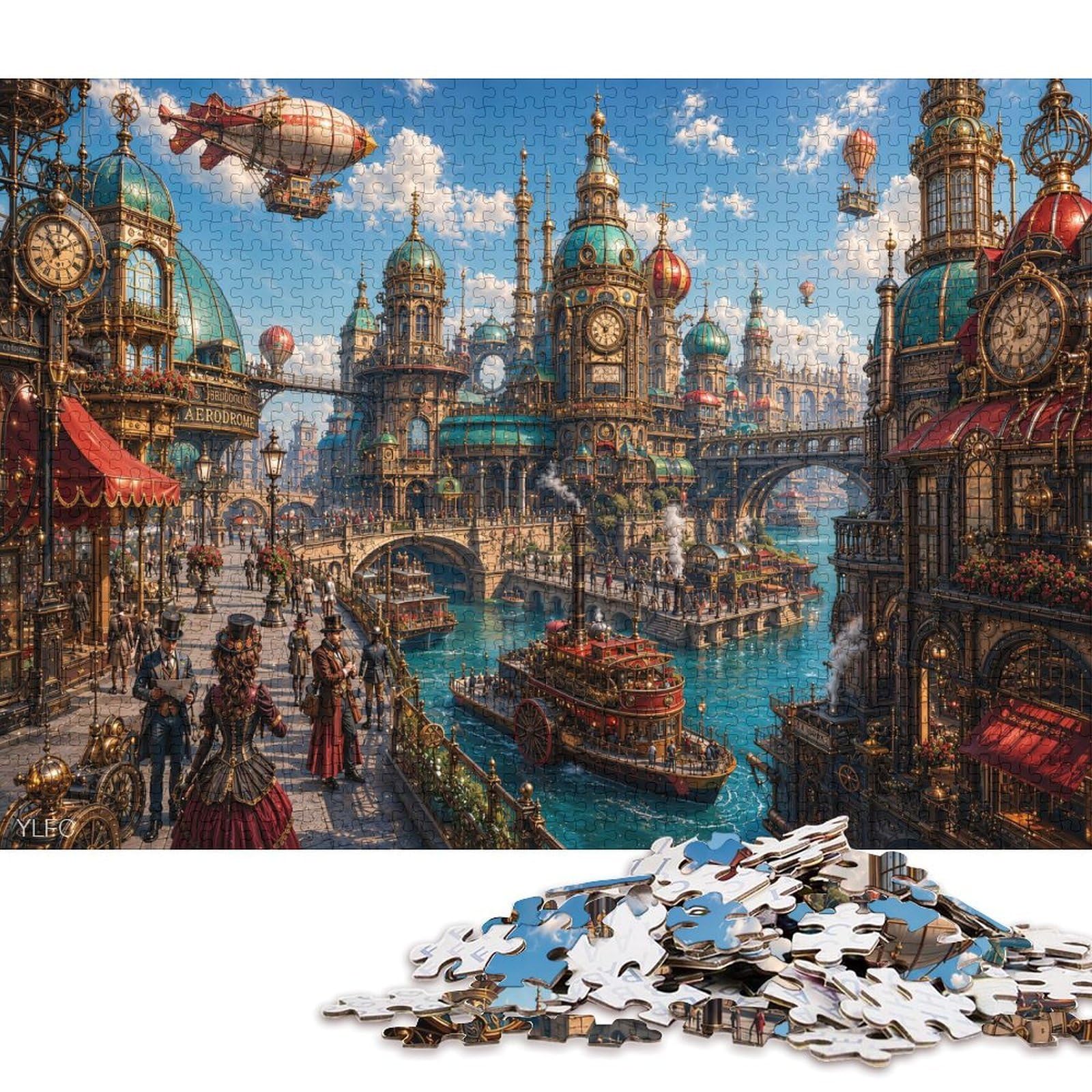 Saint Basil's Cathedra Steampunk 500 Piece Wooden Jigsaw Puzzle,Wood,Adults & Kids 14+,Impossible Challenge,Educational Toy,Home Wall Decor,Gift Idea,Stress Relief (52x38cm)