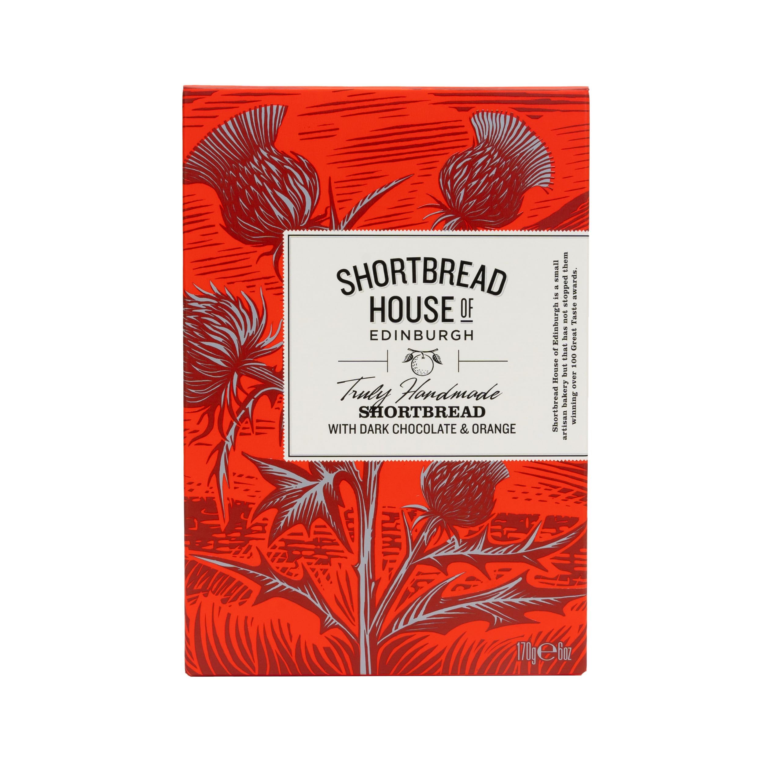 Shortbread House of Edinburgh Truly Handmade Shortbread Fingers with Dark Chocolate & Orange, 6oz Box (Pack of 1)