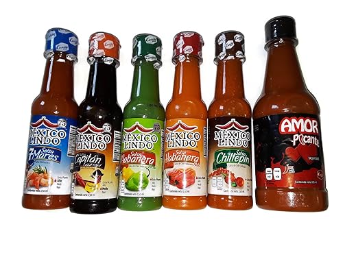 Set de Castillo Salsas México Lindo con Salsa Caliente Amor - 6 Artículos