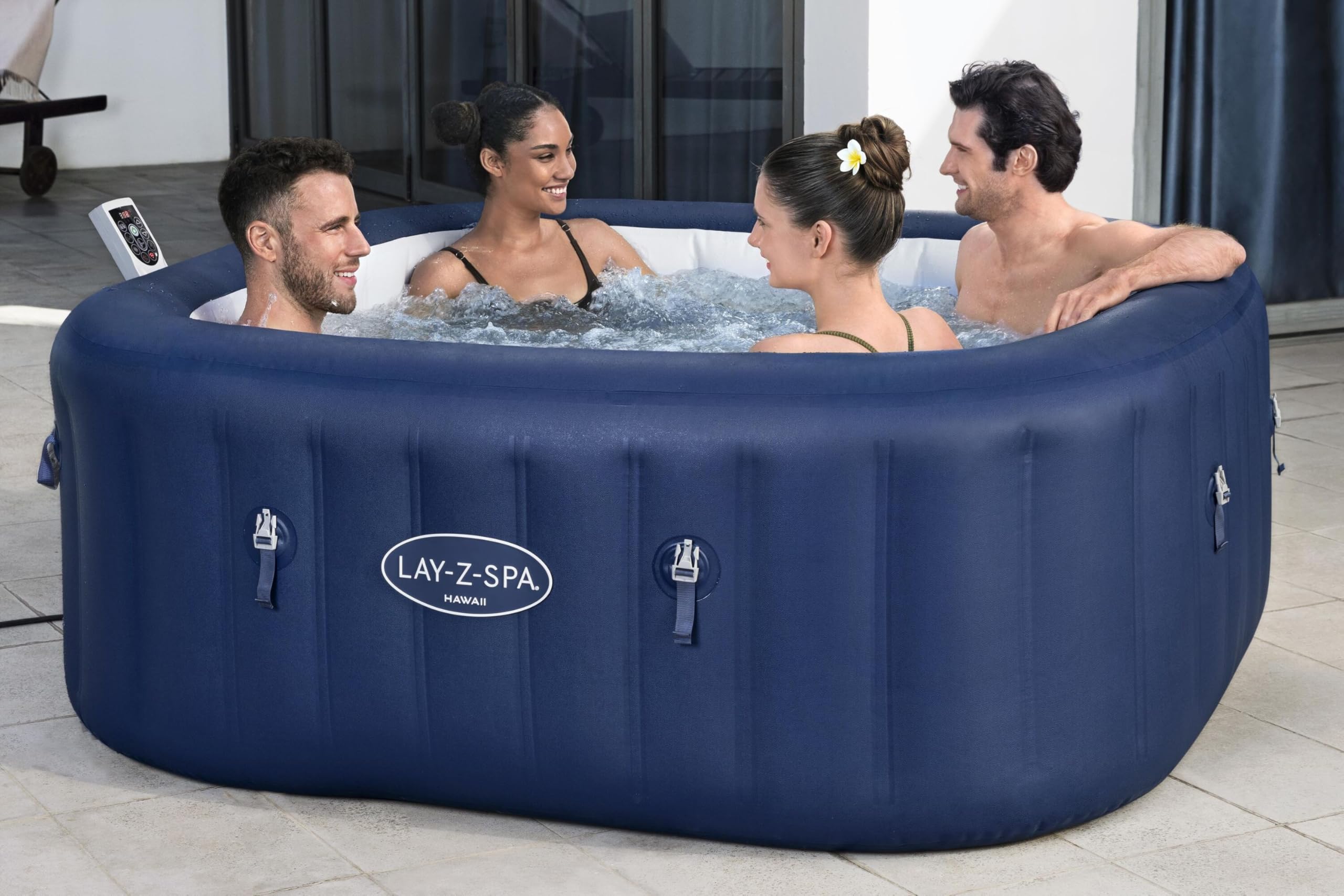 Bestway 6001H Minipiscina idromassaggio gonfiabile Hawaii Lay-Z-Spa AirJet con app