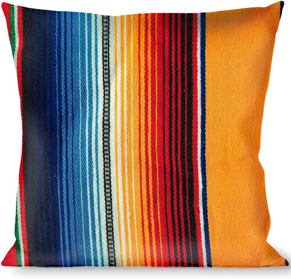 Pillow Decorative Throw Zarape2 Vertical Multi Color Stripe