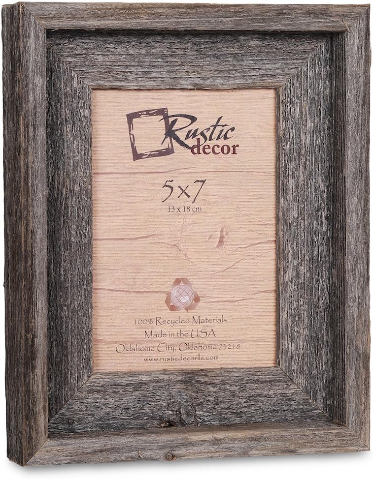 5x7 Picture Frames –Signature Barnwood Reclaimed Wood Photo Frames