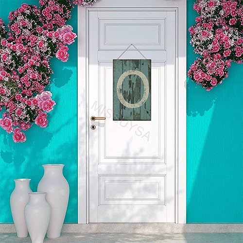 Vista 136 de Letrero colgante de madera con letra A, letrero de madera, decoración del hogar, 26 letras del alfabeto de metal, placa de madera, decoración