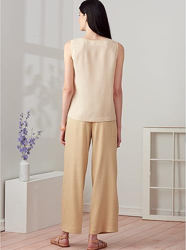 Miniatura 10 de Simplicity Paquete de chaqueta para mujer, camiseta sin mangas y pantalones sin cierre, patrón de costura código 9271, tallas 18-26, color blanco