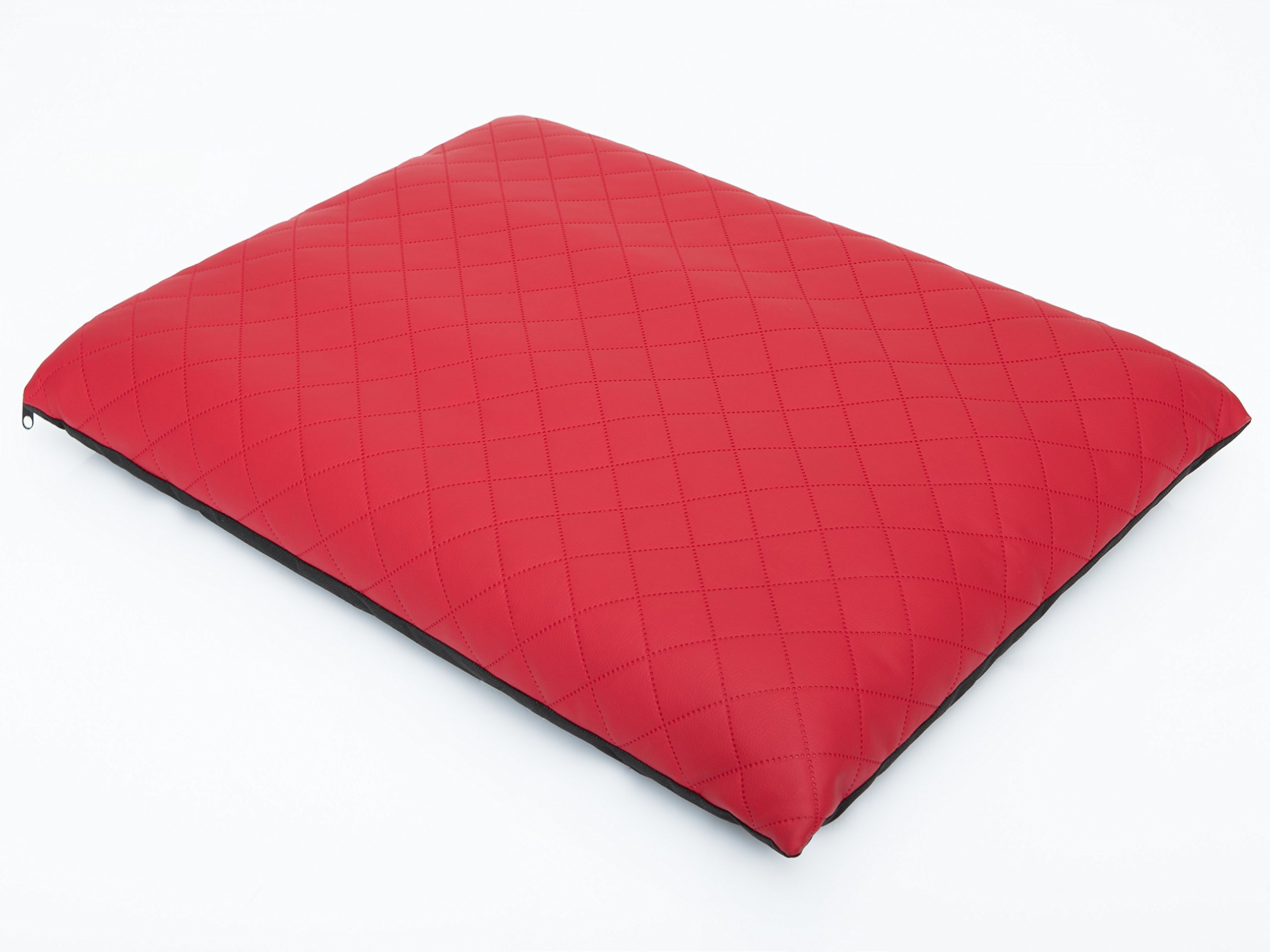 PillowPrim Cojín para perros Elite Colchón para perros, sofá para perros, cama para mascotas, cama para mascotas, cama para mascotas, tamaño XL, 74 x 50 cm, color rojo, piel ecológica