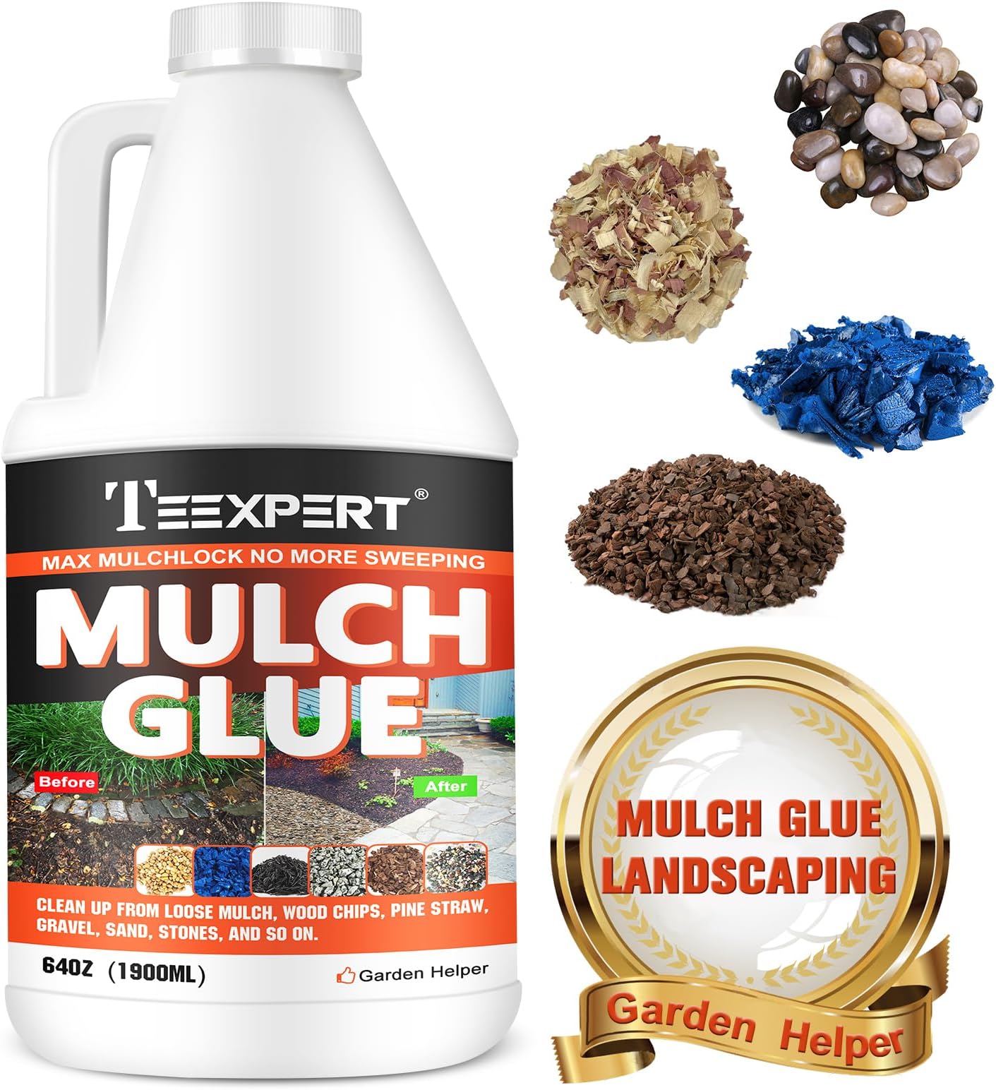 Amazon.com: Teexpert Mulch Glue, 64OZ Rock Glue for Landscaping, Pea ...