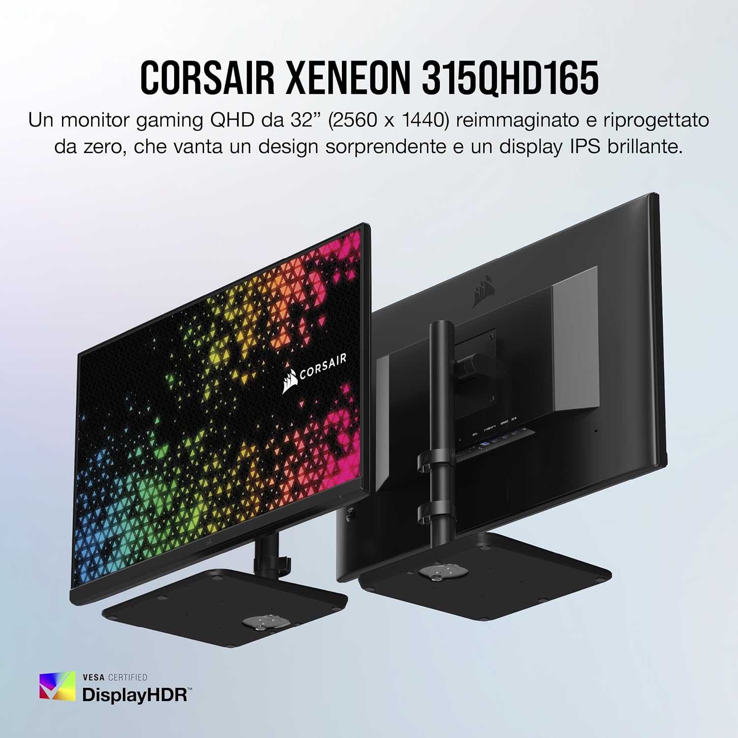 XENEON 315QHD165 Monitor da Gioco IPS QHD da 31,5 Pollici - 2560 x 1440, 165Hz, 1ms, Compatibile con NVIDIA G-SYNC, AMD FreeSync Premium, HDR, DisplayPort, HDMI - Nero - Monitor - Immagine 1