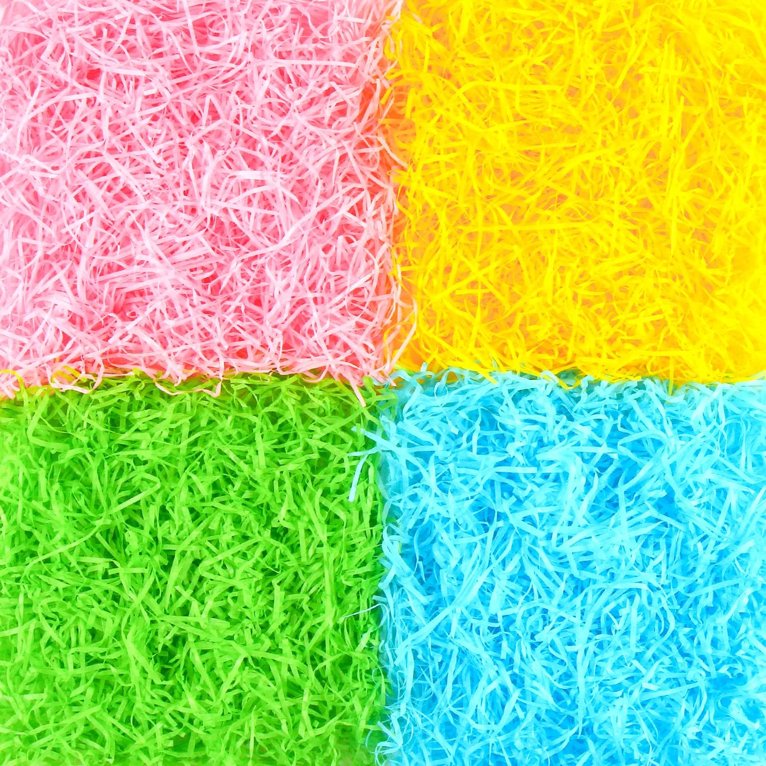 Shredded Tissue Paper,80g Easter Tissue Paper for Easter Basket Fillers Hampers Decorations(Green,Yellow,Blue&Pink)