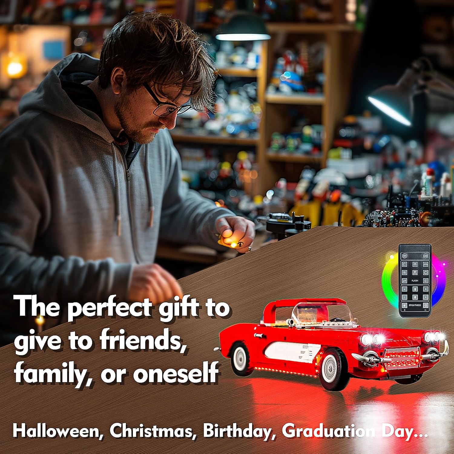 LED Lighting Compatible with Lego Corvette 10321, Light Kit Compatible with Lego 10321, Giving Light to Model, NOT Included The Model Set(RC Model)