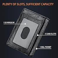 Vista 51 de Travelambo Billetera delgada con bolsillo delantero y clip para el dinero con bloqueo de identificación por radiofrecuencia, talla única