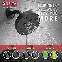 Vista 6 de Delta Faucet Trinsic 14 Series Single-Function Shower Trim Kit with Single-Spray H2Okinetic Shower Head, Matte Black T14259-BL (Valve Not Included)