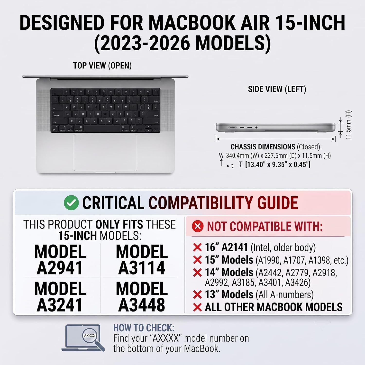 TYTX Compatible with MacBook Air 15 inch Case 2023-2026 Release M2 A2941 M3 A3114 M4 A3241 M5 A3448 with Liquid Retina Display & Touch ID Protective Folio Book Cover with Vents (Dark Brown) image 2