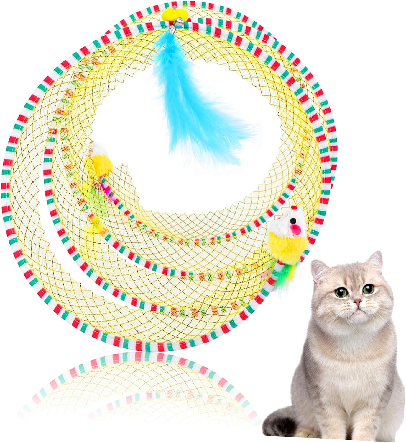 Cat Tunnel Toy Interactive Mouse Fun Channels for Indoor Cats Keeps Kittens Active and Entertained for Bonding and Exercise