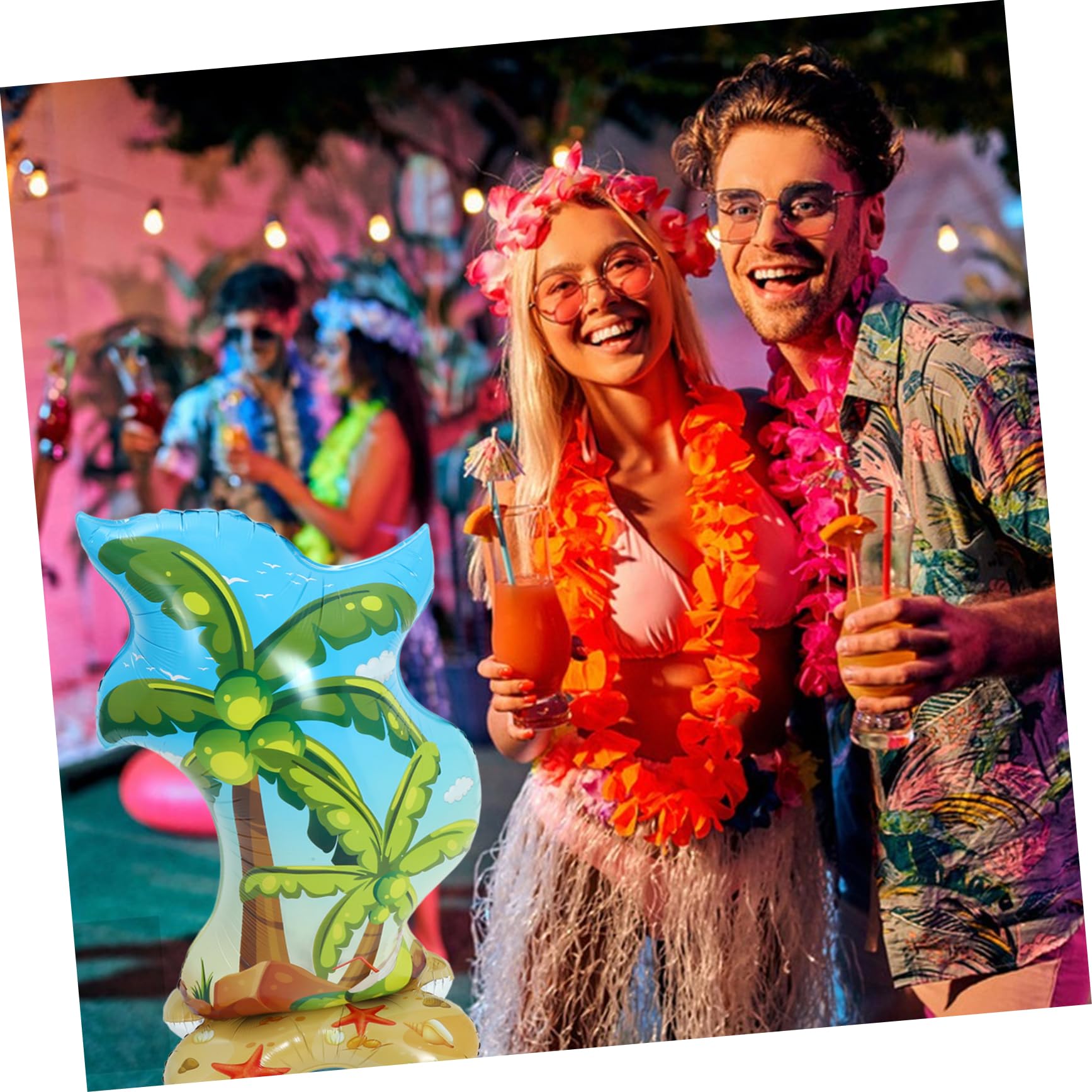 TOYANDONA 4piezas Globo Inflable De Palma Tropical Base Para Decoración De Fiestas De Verano y Eventos De Playa Accesorio Fotográfico Para Celebraciones y Fiestas Temáticas