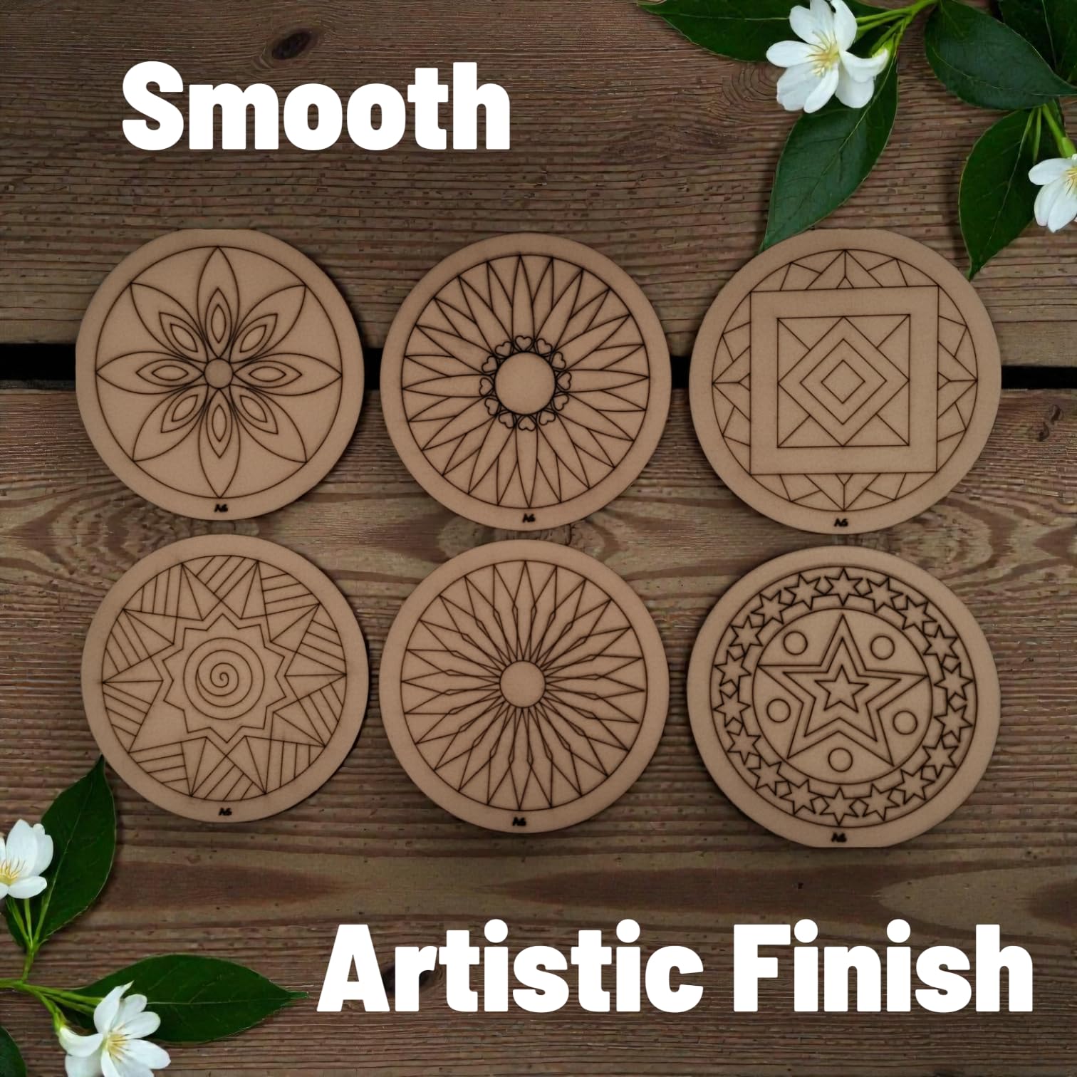 BAGJI TOYS DIY Coaster Painting Kit for Kids & Adults – 6 Pre-Marked Wooden Tea Coasters with Stand, 12 Acrylic Colours & Brush – Mandala Art & Craft DIY Set – Beginner Friendly Painting Craft Kit, Birthday & Gift Activity (MandalaA6) 1
