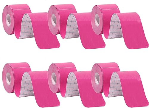 Vista 27 de Cinta de kinesiología precortada (6 rollos, 120 tiras precortadas), impermeable, para deportes y atletismo, cinta terapéutica deportiva, cinta Negro