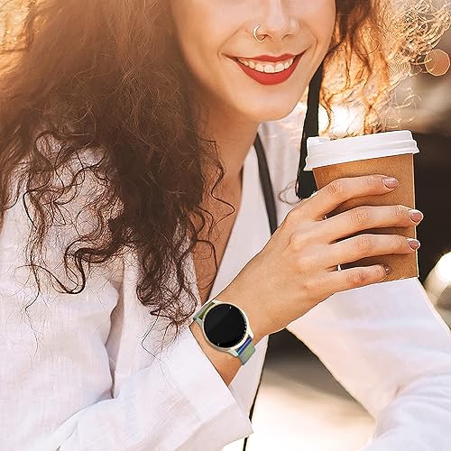 Miniatura 7 de Bolesi Correa de reloj compatible con Garmin Vivoactive 5Venu SqVenu 2 Plus, correa de repuesto de acero inoxidable tejida de 0.787 pulgadas, banda