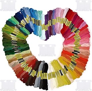 100 Skeins Embroidery Thread,Rainbow Color Embroidery Floss for Cross Stitch,Sewing and DIY Art Craft,Friendship Bracelets String,with 10 PCS Floss Bobbins