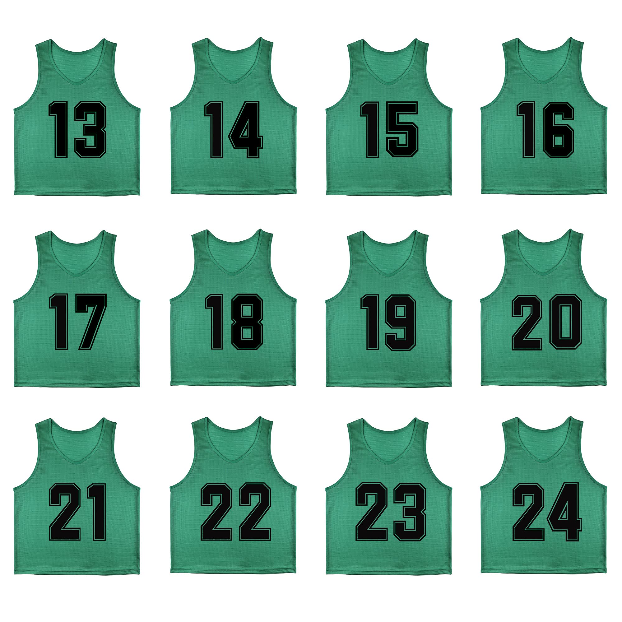 RE-HUO 12 Pack Numbered（13-24） Scrimmage Vests/Sport Pinnies/Training Bibs for Basketball ,Soccer ,Volleyball and Baseball-image-18