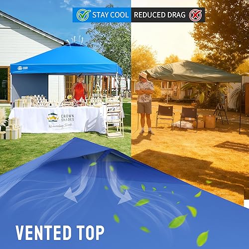 Miniatura 112 de CROWN SHADES - Toldo desplegable de 10 x 10 pies con 1 pared lateral, tienda de campaña de playa que se arma con solo presionar un botón, glorieta