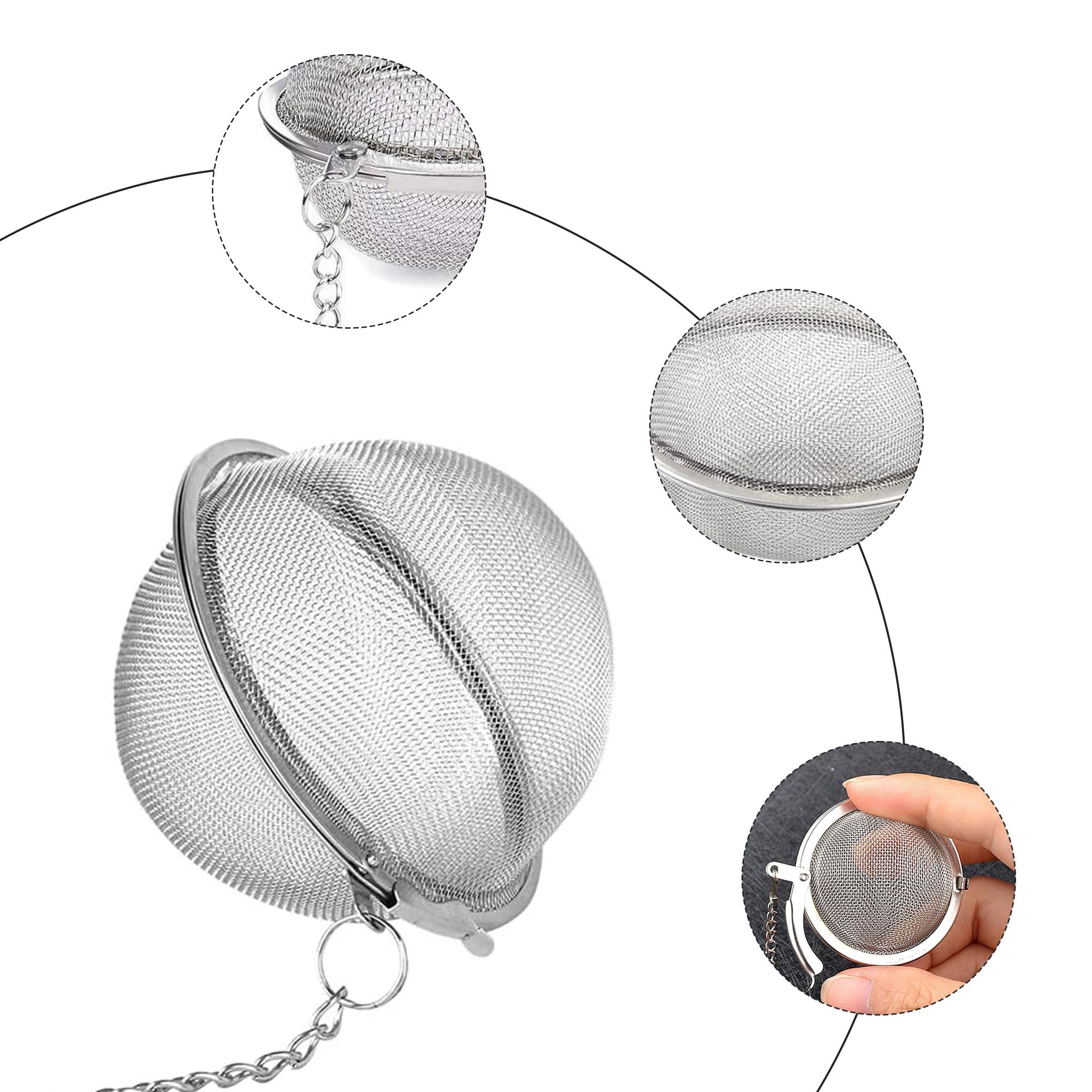 2 filtros de té, coladores de especias, de acero inoxidable, reutilizables, colador de especias y especias para preparar té en casa, restauración y cocina