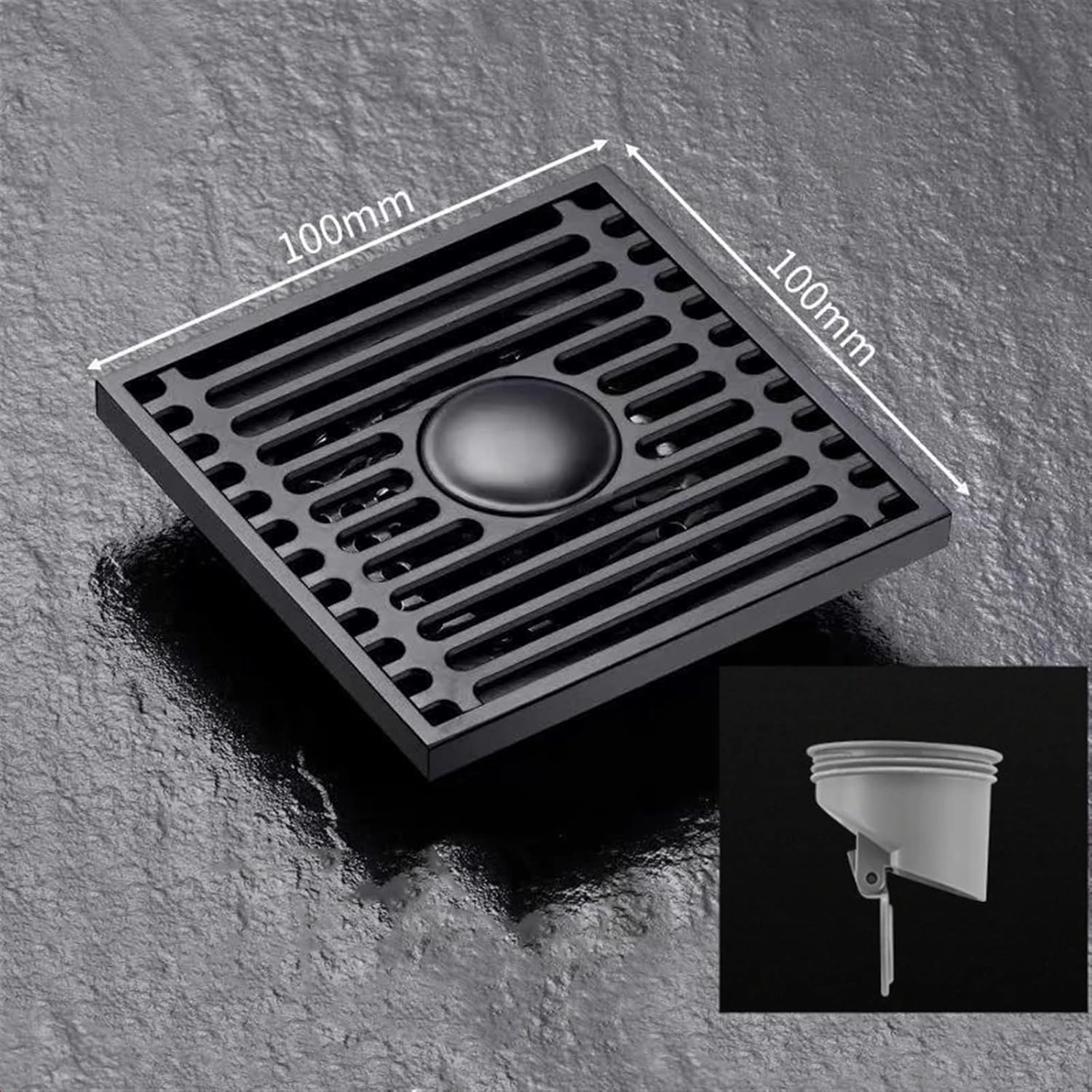 Stainless Steel Floor Drains Square Washing Machine Deodorant Drainer Shower Strainer Cover For Bathroom Toilet Accessories 1Pcs(Black-Double)