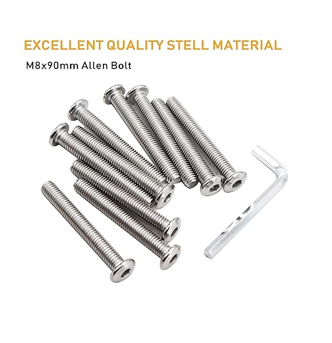 Miniatura 18 de binifiMux 10 unids M6 x 4.724 in Remache Avellanado Socket Cap Tornillos Tornillos Conexión 304 Acero Inoxidable