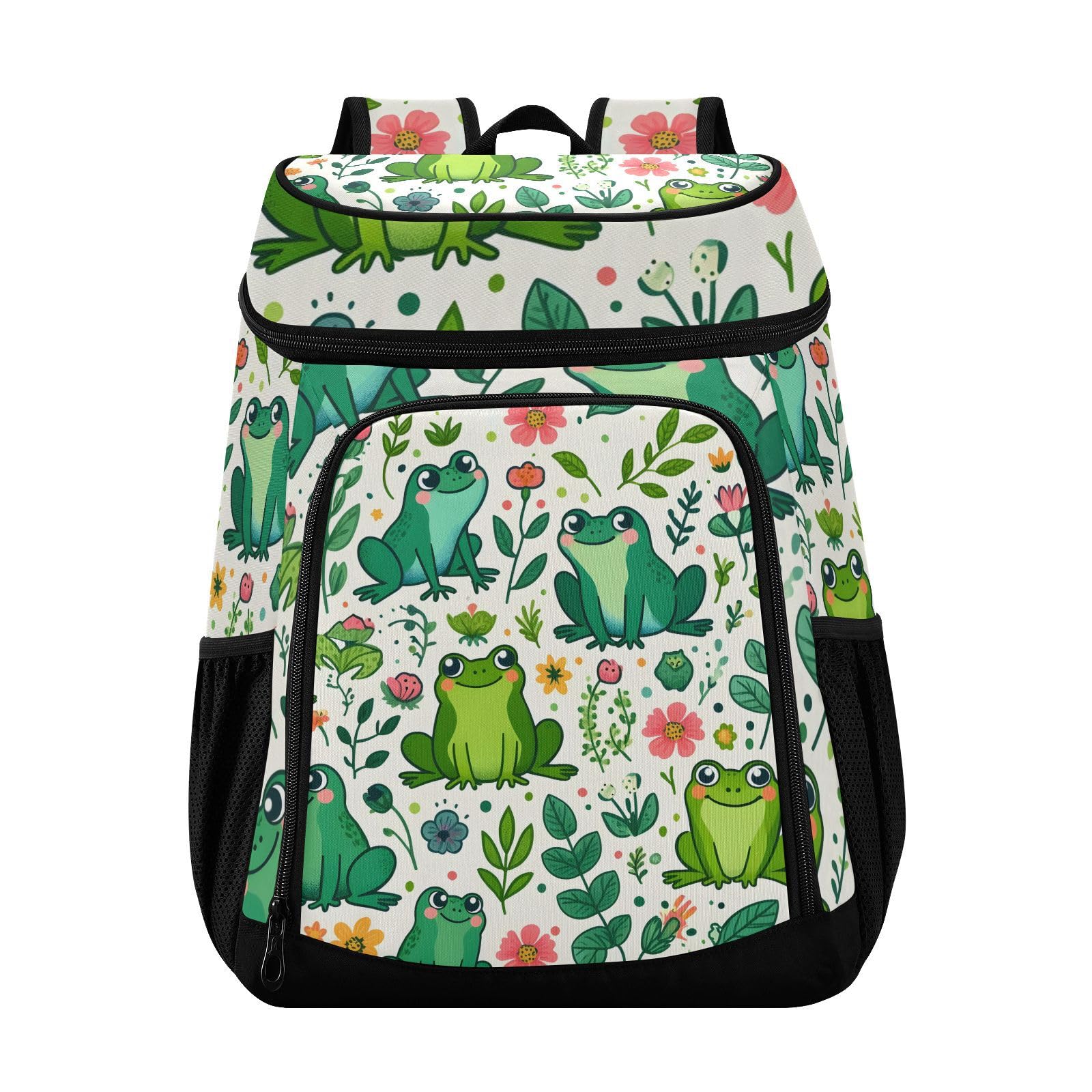 Cartoon Frog Plant Cooler Backpack Cooler Insulated Leak Proof Lunch Backpack 36 Cans Waterproof Soft for Men Women Picnic Hiking Camping Beach
