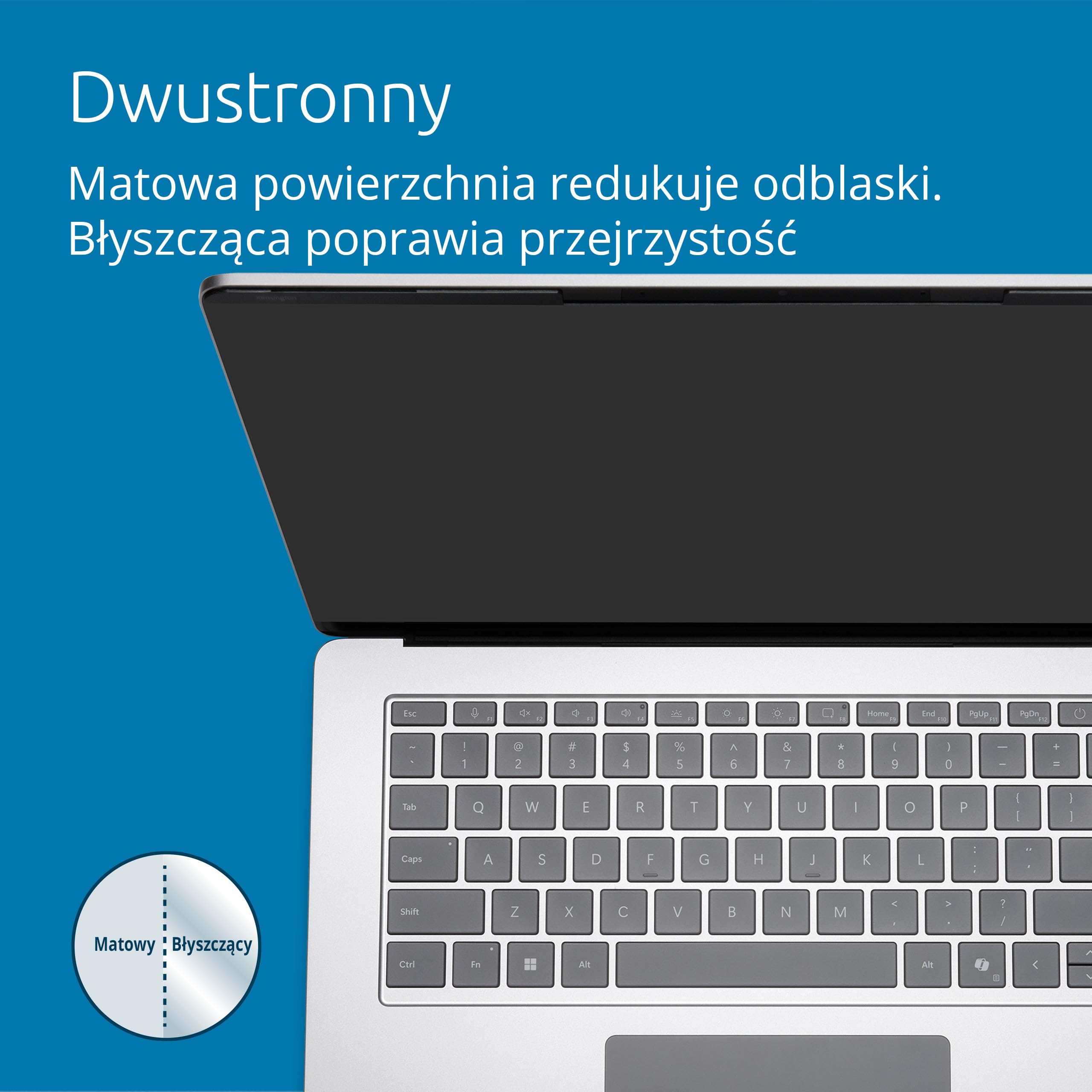 Magnetyczny filtr Kensington Elite – do laptopa Surface 13,8" (7 generacja), prywatyzujący, blokuje niebieskie światło, antyodblaskowy, odporny na rysowanie, działa z dotykiem i rysikiem Surface