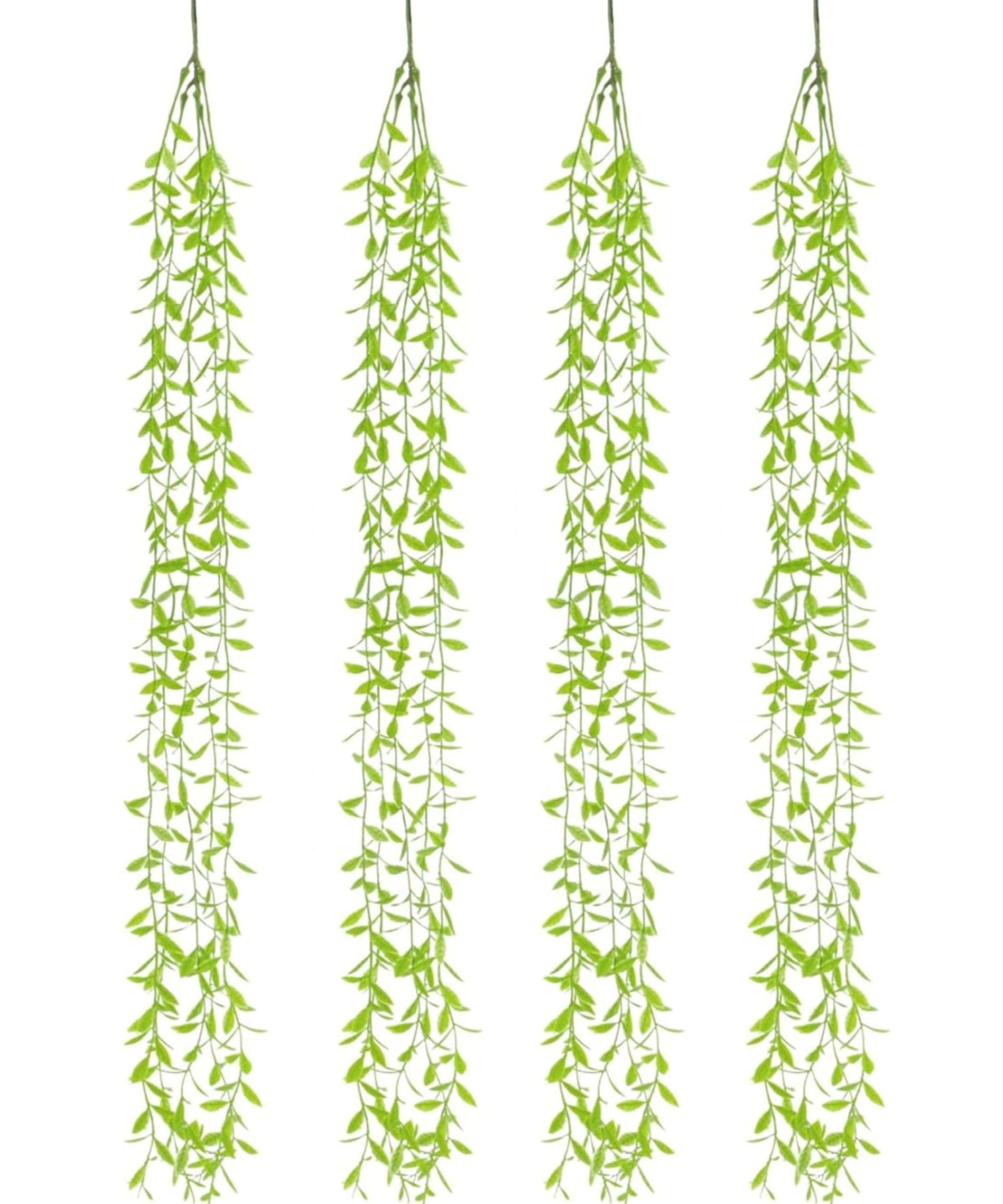 Dekorly 75CM Artificial RainFlow Ivy Hanging Vines (Pack of 4) | Lush Green Cascading Creeper for Home & Balcony Décor(Rainflow Light Green Vines, 75CM)-image-16