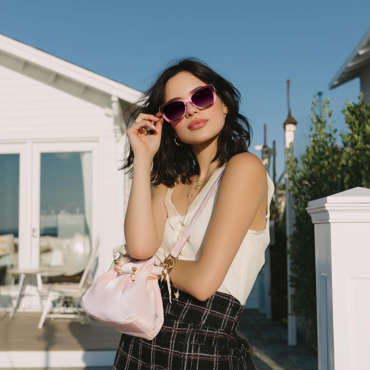 FEISEDY Polarized Women Sunglasses Retro Shades Photochromic Lens Sparkling Crystal Sunglasses UV400 Protection B0144 - Image 7