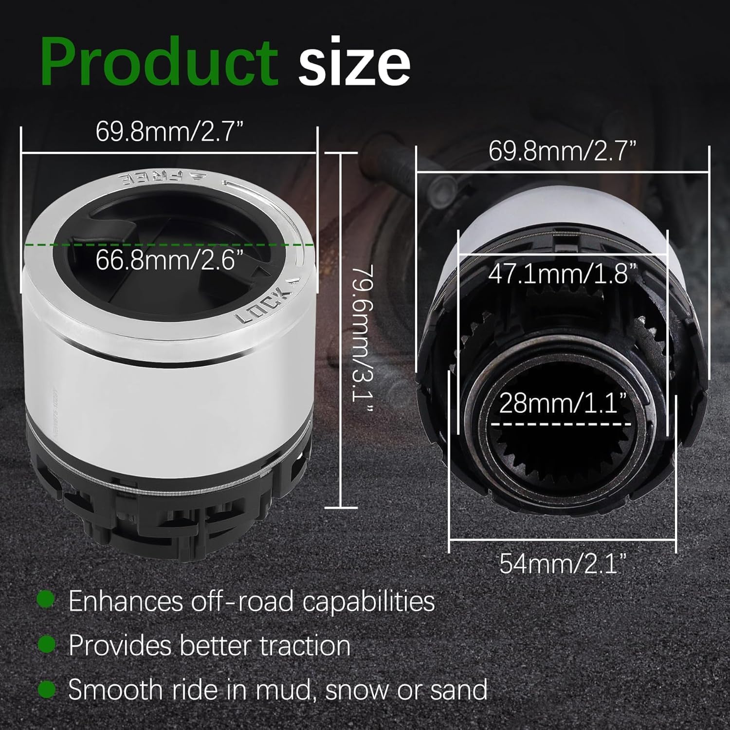 2Pcs F87Z-3B396-BA Manual Wheel Locking Hub, Locking Hub Actuator Assembly Fit for 1998-2003 Ford Ranger, for 1995-2001 Ford Explorer, for 1998-2009 Mazda B-Series Pickup Replace 1500170 1F01-33-251