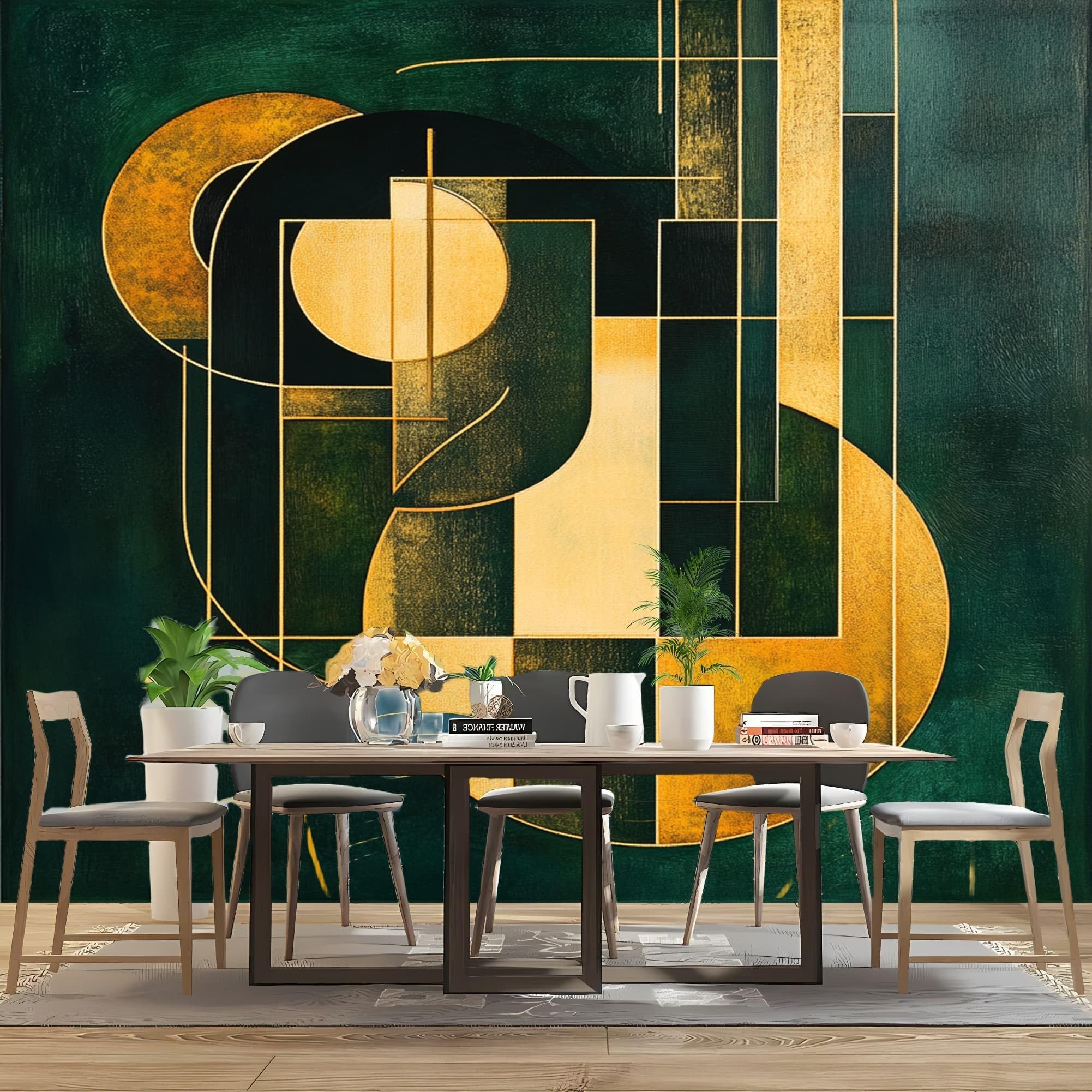 Moda Fototapeta 350 x 256 cm Abstrakcyjna Geometria Nowoczesna 3D Zdejmowana Tapeta Panoramiczna Czarny Salon Sypialnia Biuro Tapety, Hd Zdjęcie