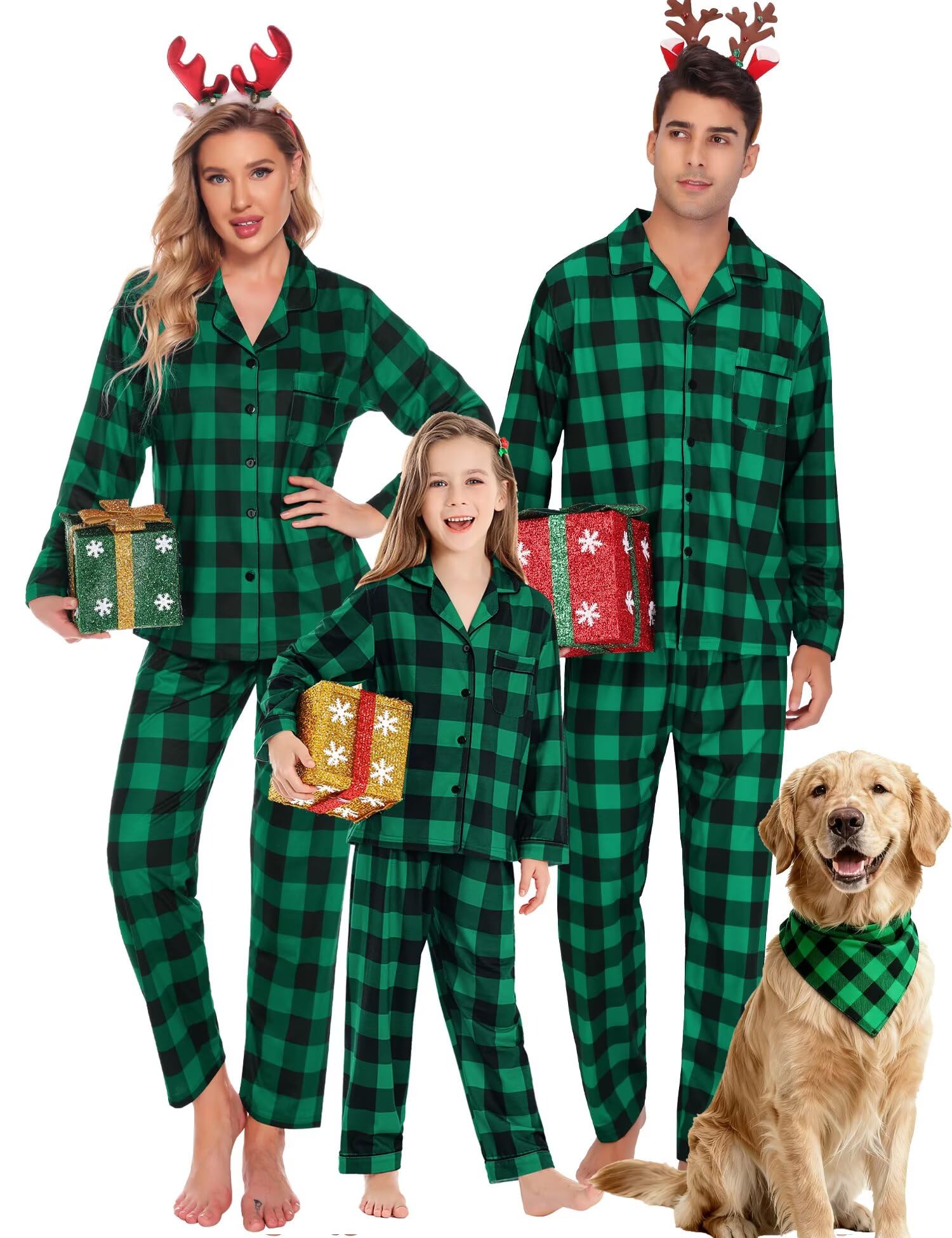Family Matching Pajamas Set Christmas Plaid Pajamas for Men Women Long Sleeve Sleepwear Pjs Set-image-18