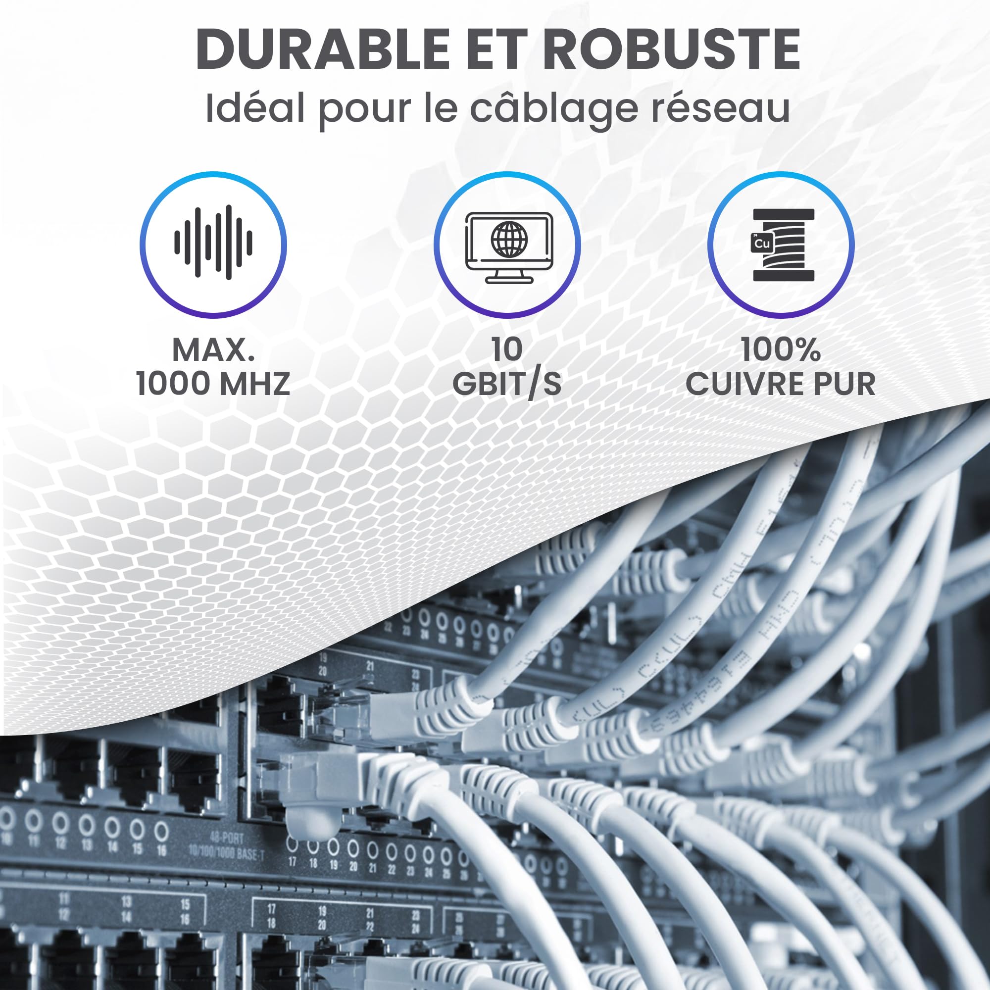 EXTRALINK Câble Ethernet CAT5e 25M vers l'intérieur, Câble Réseau LAN – 100% Cuivre, blindé U/UTP, compatible PoE, résistant aux UV, avec gaine extérieure en PE durable et résistante aux intempéries