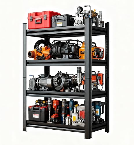 Miniatura 25 de Estantería de acero resistente de 5 niveles con capacidad de 3000 libras | Almacenamiento de garaje y sótano | Estantería de metal industrial para