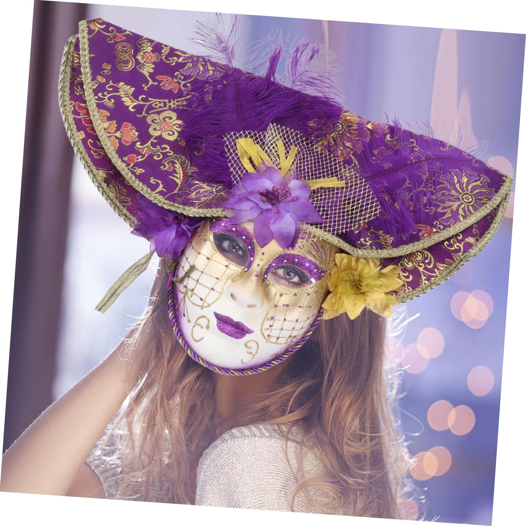 BESPORTBLE Máscara Veneciana De Europeo Sombrero Completa Para Mujer Para Accesorios De Decoración y Cosplay De Disfraz