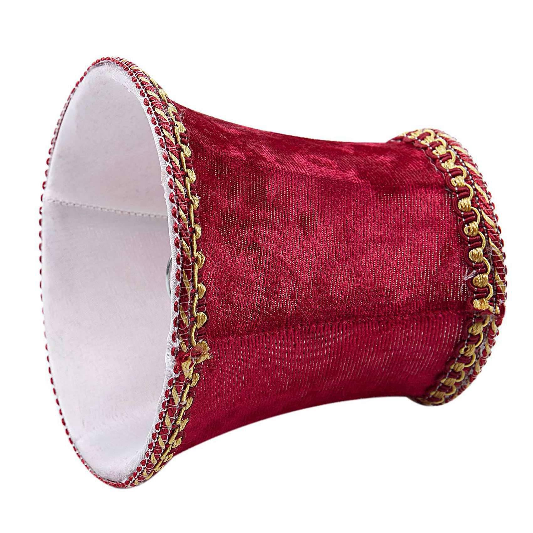 6X Fabric Clip sur Abat-Jour, Abat-Jour Fait à la Main E14 pour Lampe de Applique Murale de Style Européen Moderne Lampe à Bougie, Lampe de Table à Décor en Flanelle Bleue(Rouge)