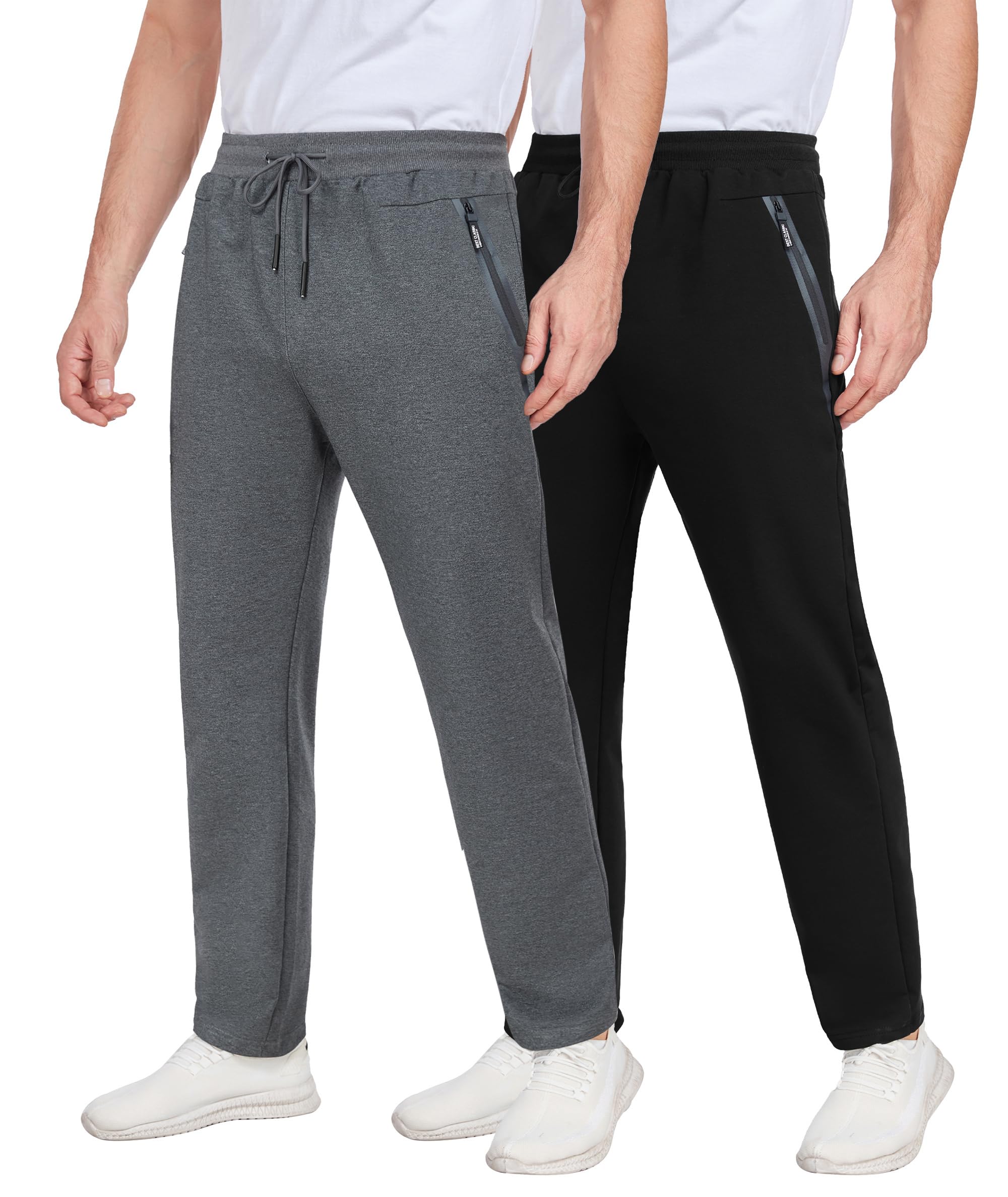 xtuwkzo Jogginghose Herren 2er Pack Sweatpants Sporthose Trainingshose Lang Gym Fitnesshose Für Männer Mit Reißverschlusstaschen