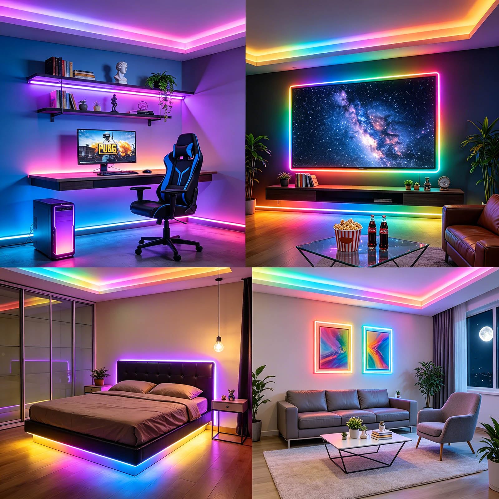 24V RGB+IC COB LED Streifen 5M IP67 Wasserdicht 16W/M 576LEDs/M | 12mm Selbstklebend Schneidbar Mehrfarbig mit Farbwechsel Effekten für Innen Außen DIY Deko (ohne Adapter und Controller)