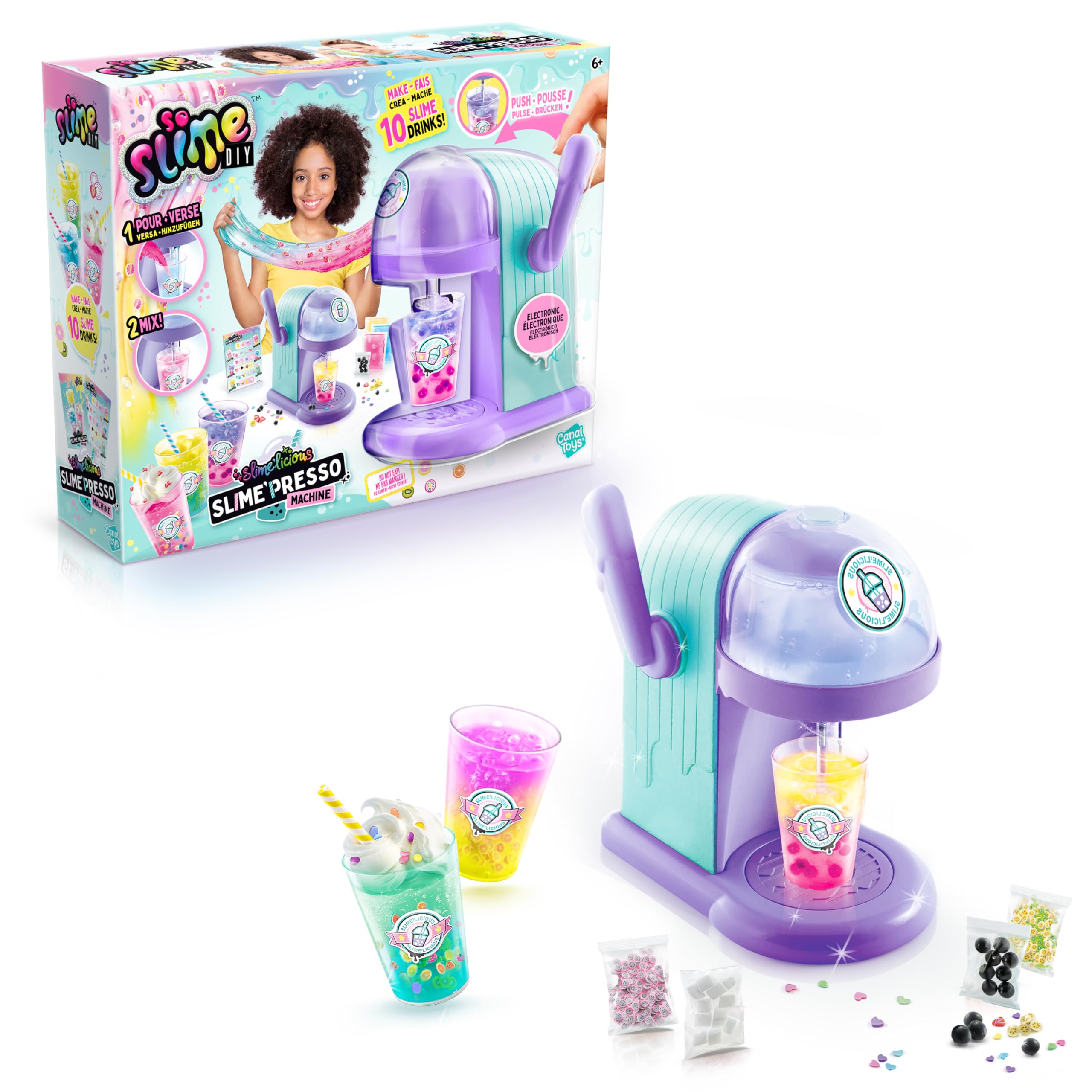 Canal Toys - So Slime - Slime'Presso Toy - Electronic Mixer - Create Your Own Original Slime Drinks - DIY Set for Creative Fun - Creative and Fun Activity - Gift for Children 6 Years + - SSC 254