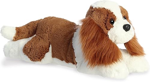 Aurora Adorable animal de peluche Grand Flopsie Charles Spaniel, facilidad juguetona, compañeros atemporales, color marrón, 16.5 pulgadas