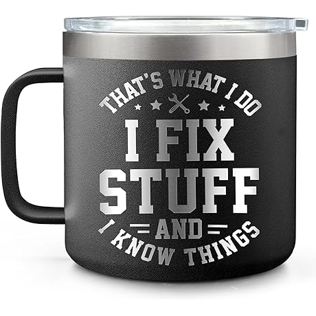 Engraved 14oz Coffee Tumbler: The Perfect Gift for Male Coworkers, Dads, and Grandpas