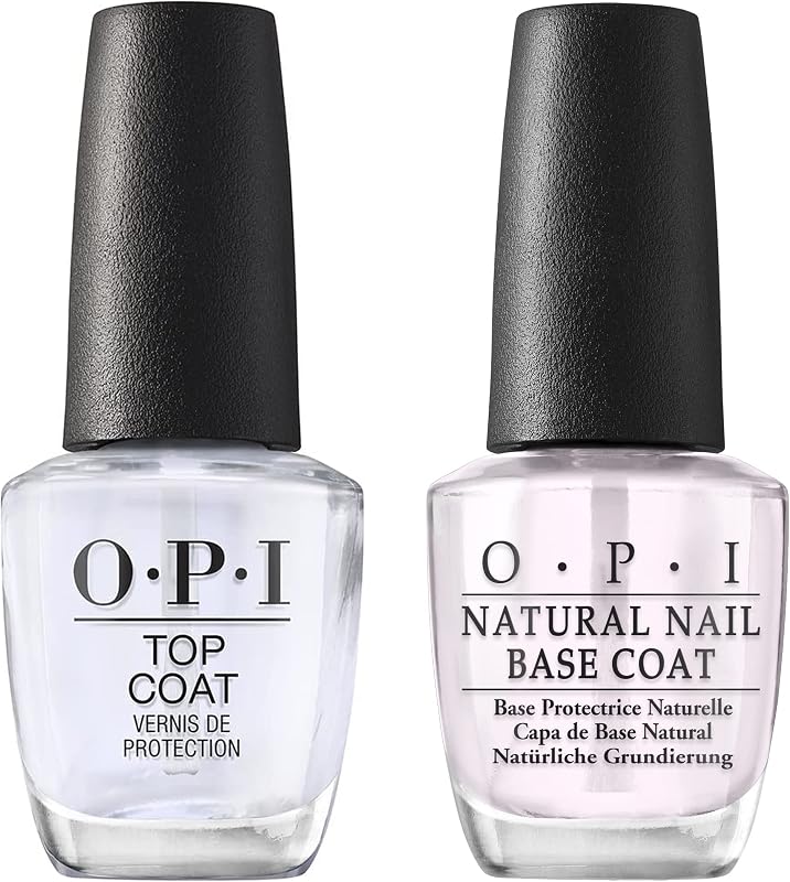 Nail Polish Top and Base Coat, Protective High-Gloss Shine, 0.5 Fl Oz, Natural