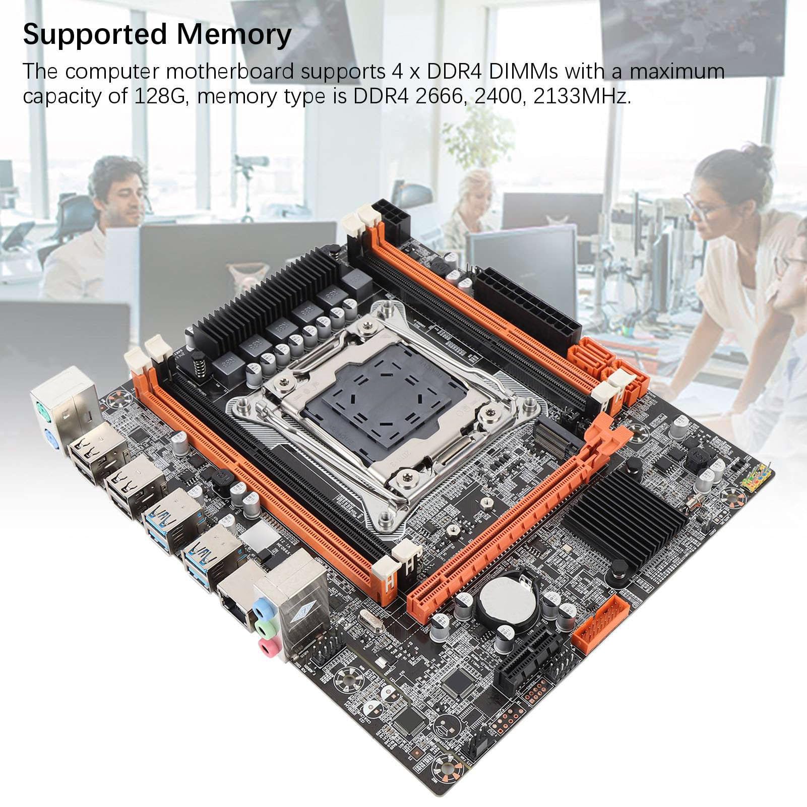 Płyta Główna X99H M ATX, 4 X DDR3 DIMM 128G DDR3 2666 2400 2133 MHz, LGA 2011V3 V4 dla Procesora I7 58xx 68xx, z Portami USB3.0 M.2 NVME HD VGA