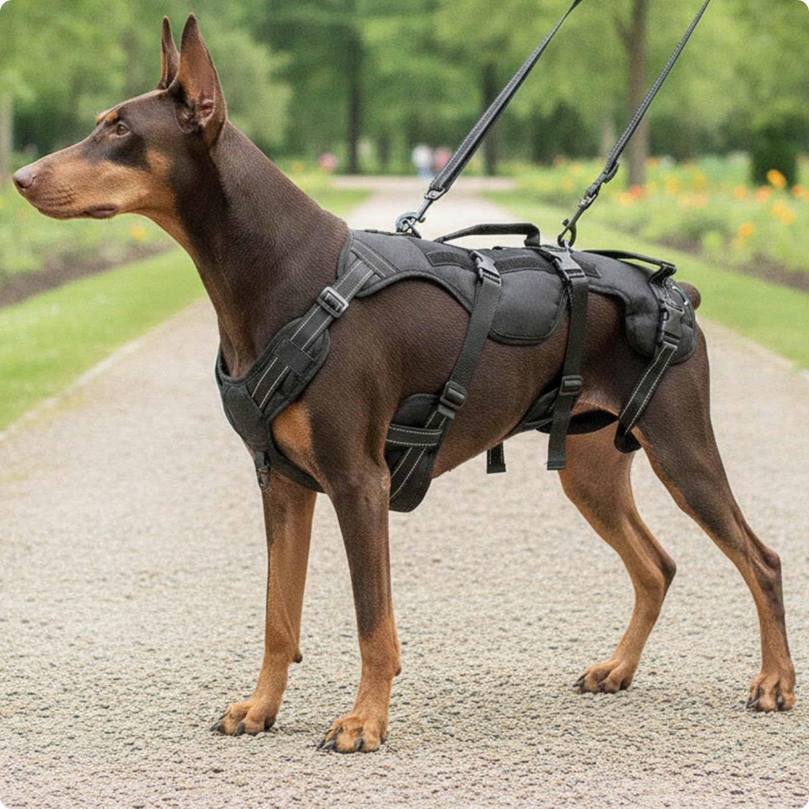 MagiDeal Fascia di Assistenza per Cani Lavabile | Regolabile, Imbracatura di Supporto e Sollevamento per Cani, Resistente, Imbracatura Riabilitazione, Nero, M