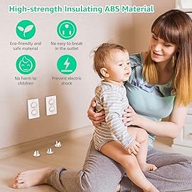 Outlet Covers (42 Pack) with Hidden Pull Handle Baby Proofing Plug Covers 3-Prong Child Safety Socket Cover Electrical Outlet Protectors Baby Proof Plug Protectors