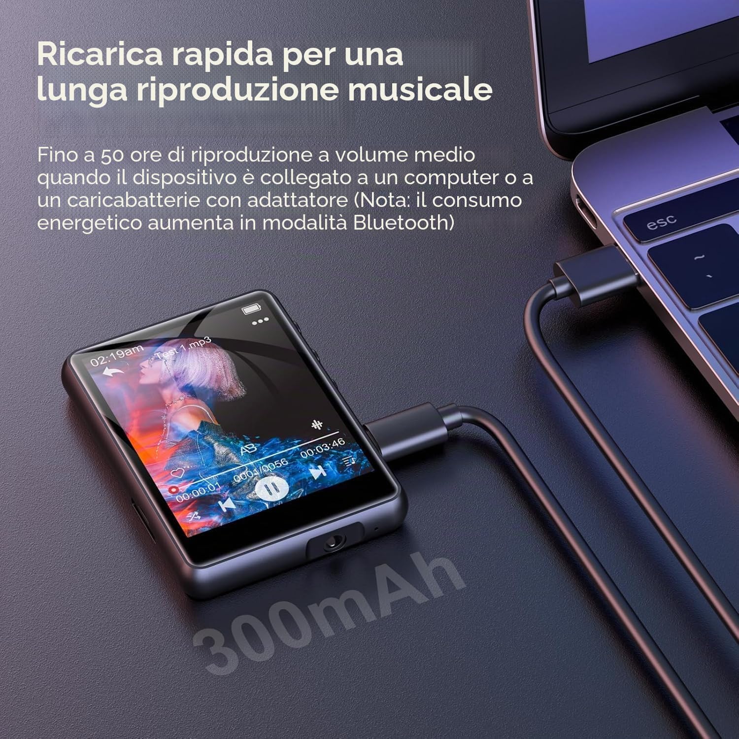 SWOFY Lettore MP3 da 64 GB, Bluetooth 5.3, HiFi, touch screen da 2,4 pollici, lettore MP3 con registratore altoparlante, radio FM, supporto fino a 128 GB di espansione (rosa SWOFY Lettore MP3 da 64 GB, Bluetooth 5.3, HiFi, touch screen da 2,4 pollici, lettore MP3 con registratore altoparlante, radio FM, supporto fino a 128 GB di espansione (rosa