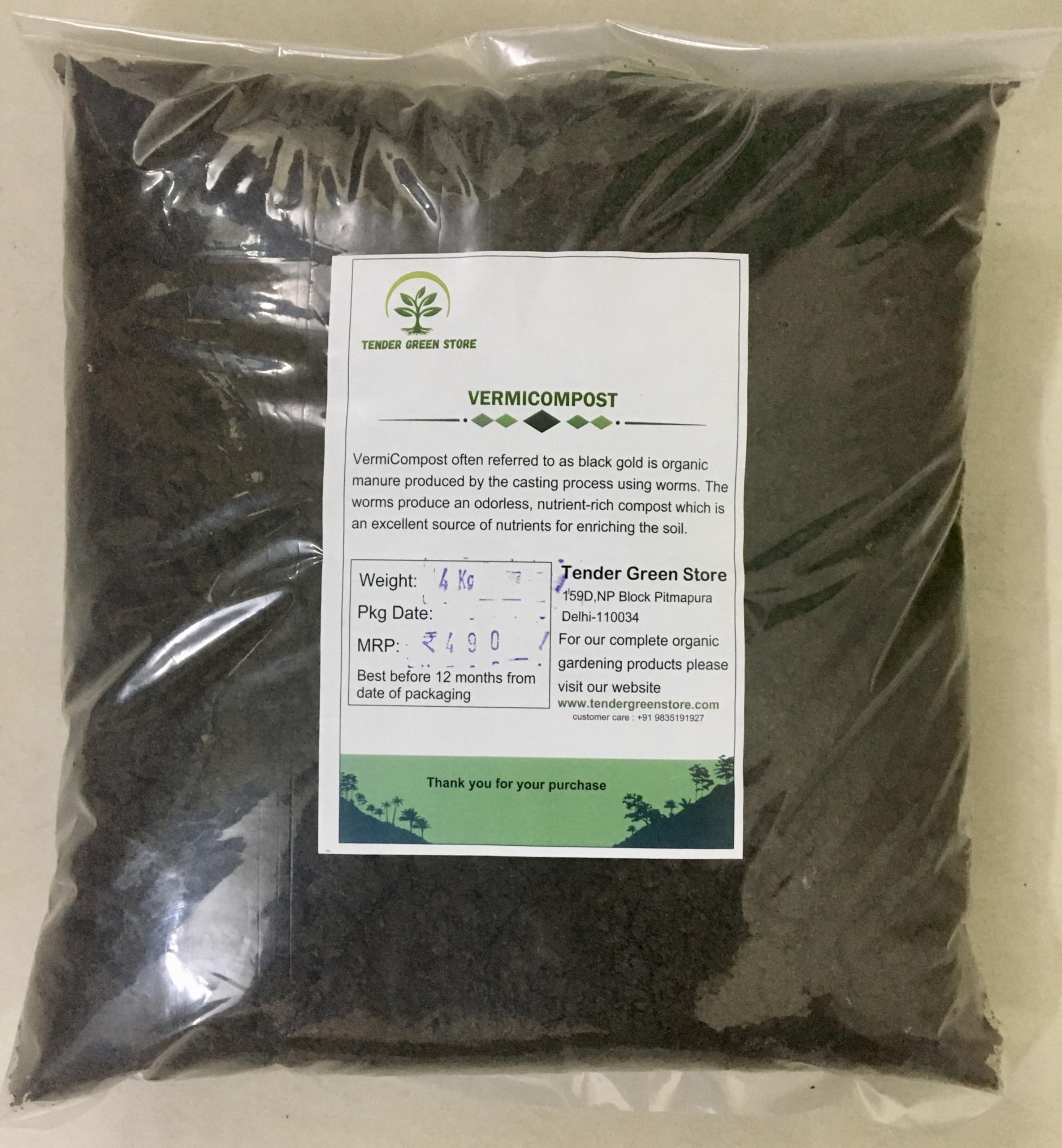 TENDER GREEN STORE Vermicompost, Organic, Gentle and Natural Nutrient Fertilizer for plants -4KG-image-24